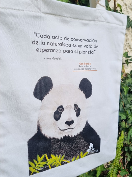 Bolsa / Totebag Oso panda + Papel plantable