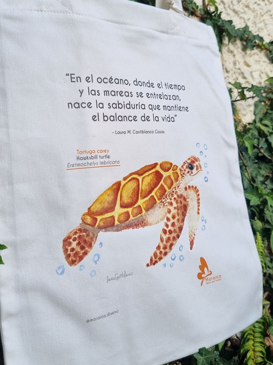 Bolsa / Totebag Tortuga Carey + Papel plantable