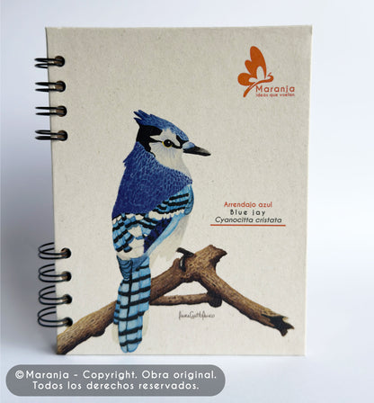 Agenda pequeña de Arrendajo azul + Papel plantable