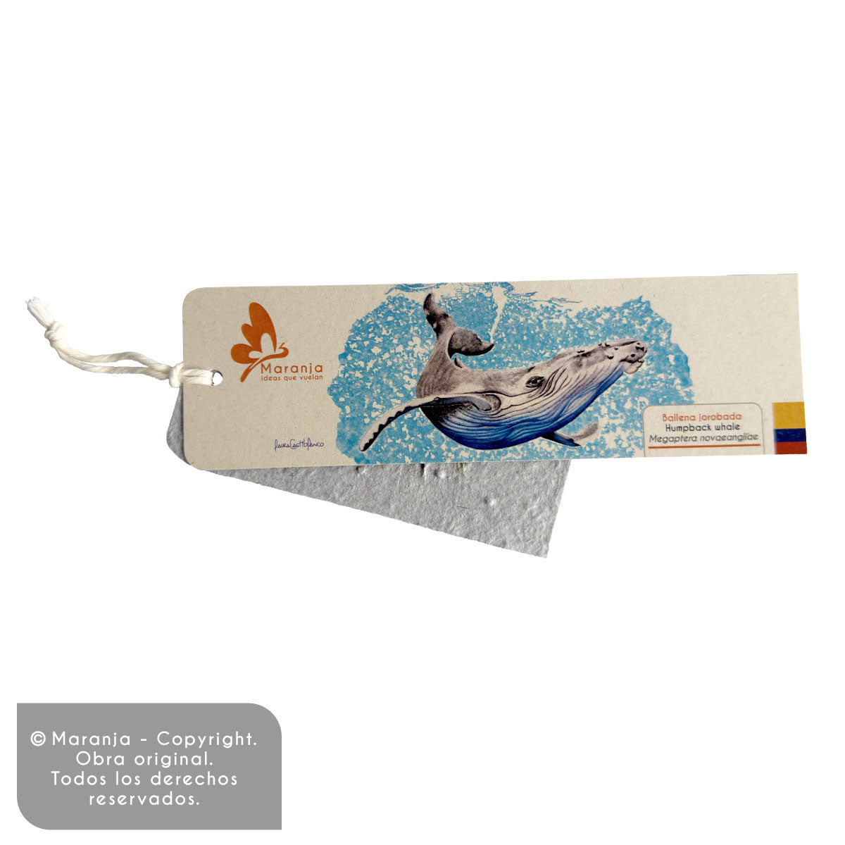Separador de libros / Marcapáginas de Ballena jorobada