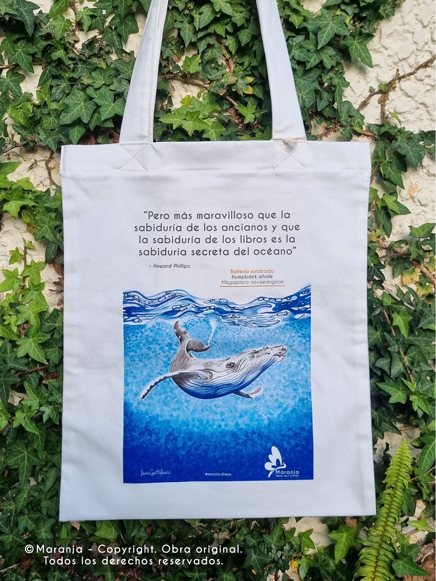 Bolsa / Totebag Ballena jorobada + Papel plantable