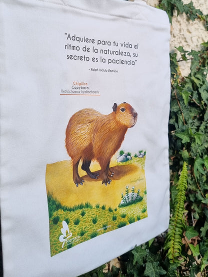 Bolsa / Totebag Chigüiro o Capybara + Papel plantable
