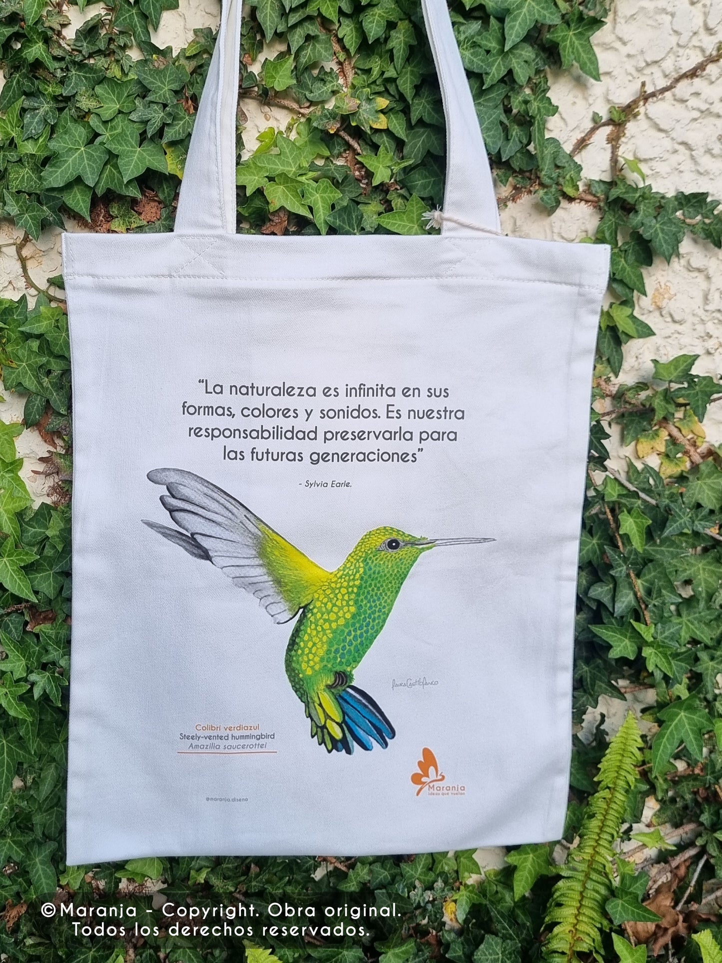 Bolsa / Totebag Colibrí  + Papel plantable