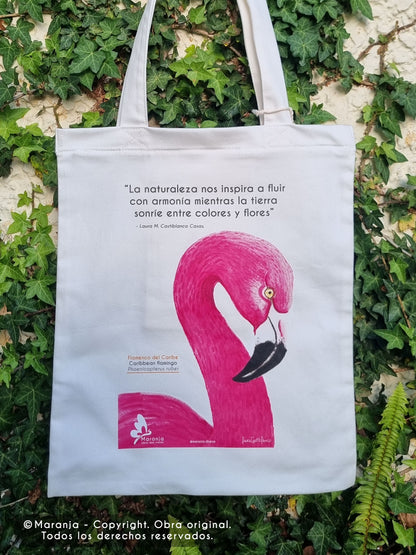 Bolsa / Totebag Flamingo del Caribe + Papel plantable