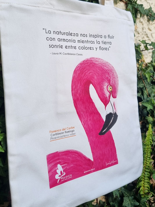 Bolsa / Totebag Flamingo del Caribe + Papel plantable