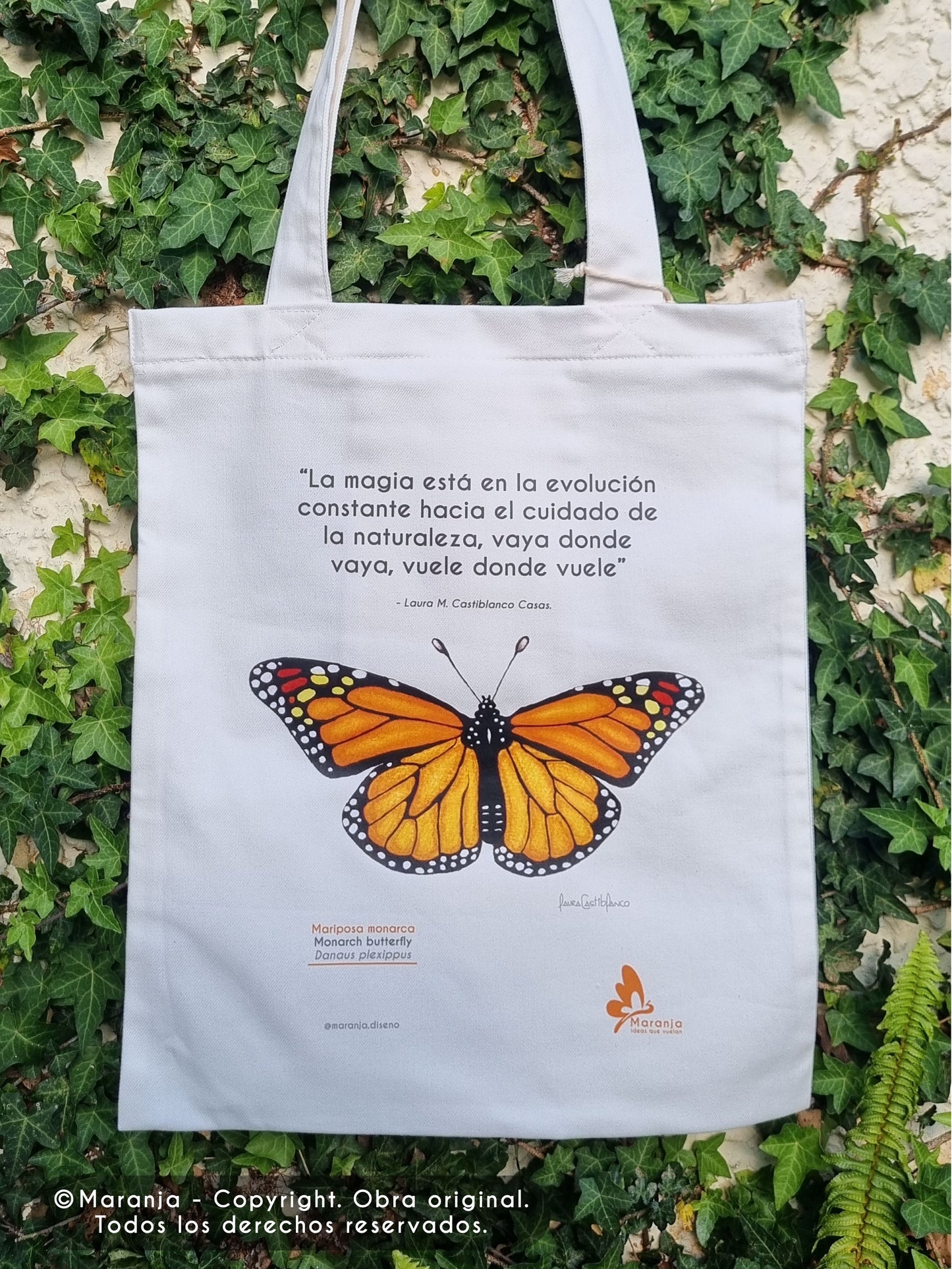 Bolsa / Totebag Mariposa monarca + Papel plantable