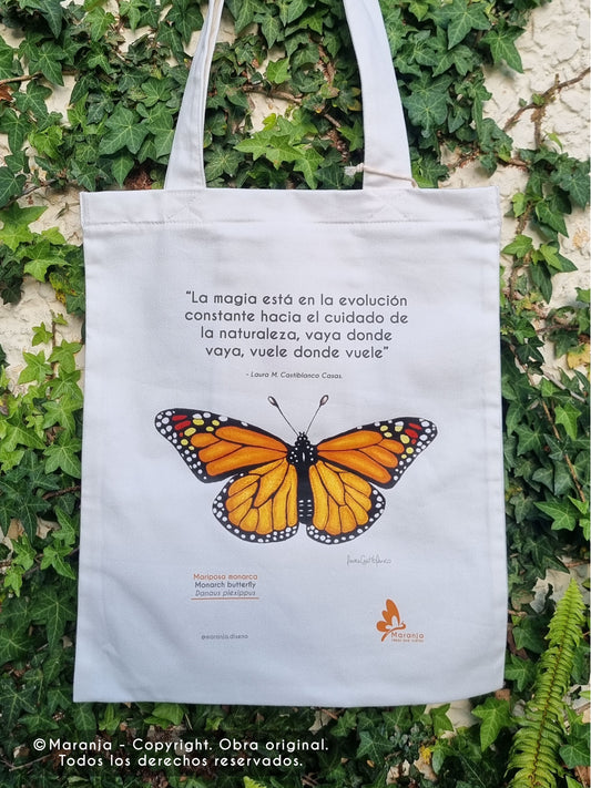 Bolsa / Totebag Mariposa monarca + Papel plantable