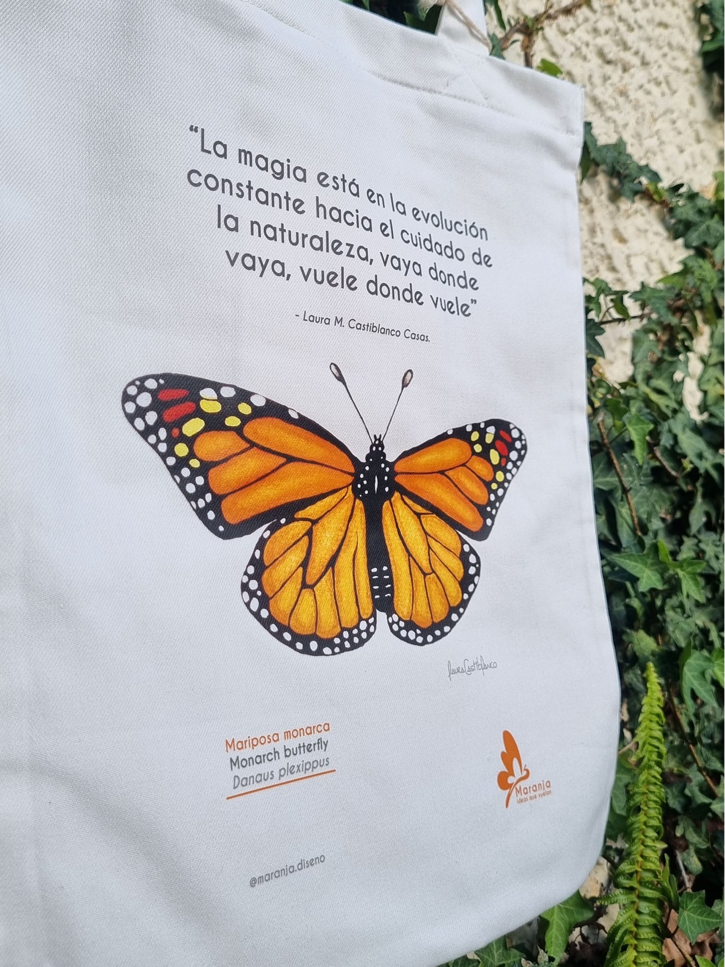 Bolsa / Totebag Mariposa monarca + Papel plantable