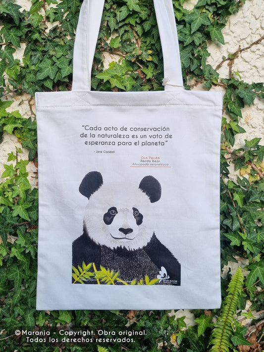 Bolsa / Totebag Oso panda + Papel plantable