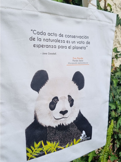 Bolsa / Totebag Oso panda + Papel plantable