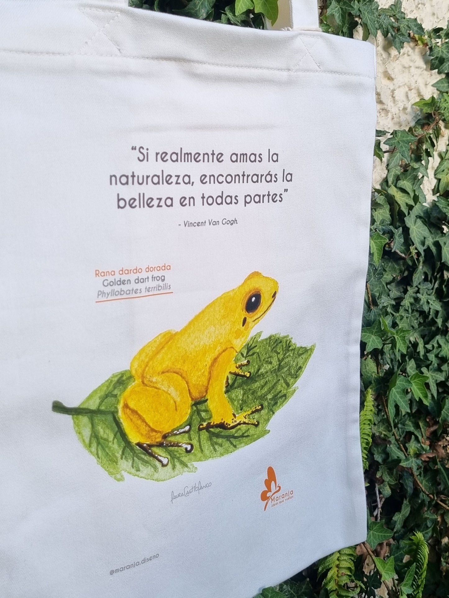 Bolsa / Totebag Rana dardo dorada + Papel plantable