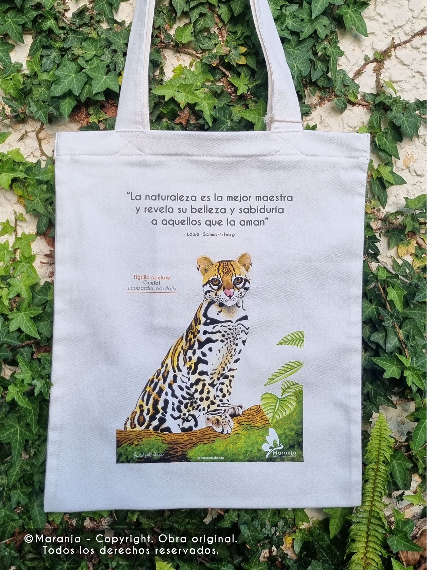 Bolsa / Totebag Tigrillo Ocelote + Papel plantable
