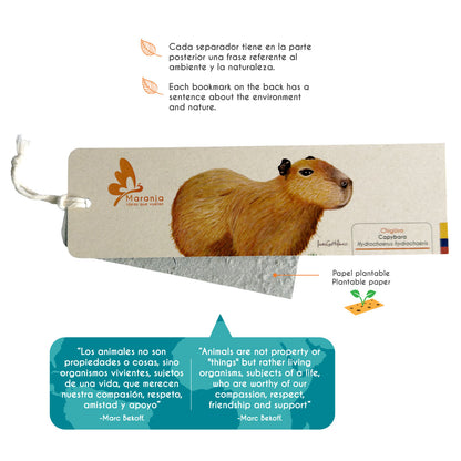 Separador de libros / Marcapáginas de Chigüiro - Capybara