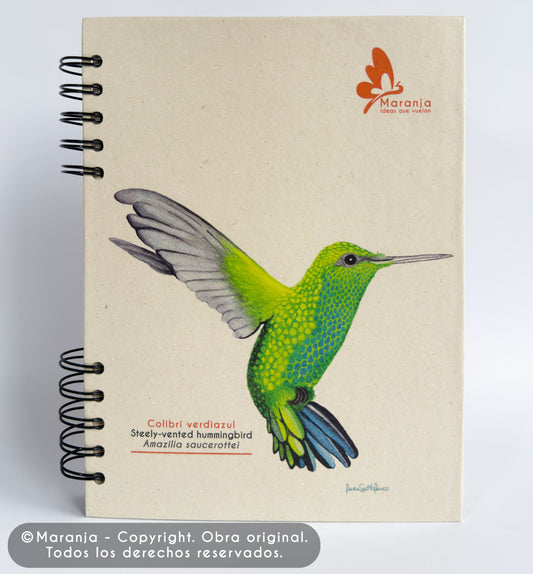 Agenda grande Colibrí + Papel plantable