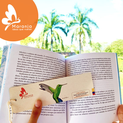 Separador de libros / Marcapáginas de Colibrí verdiazul