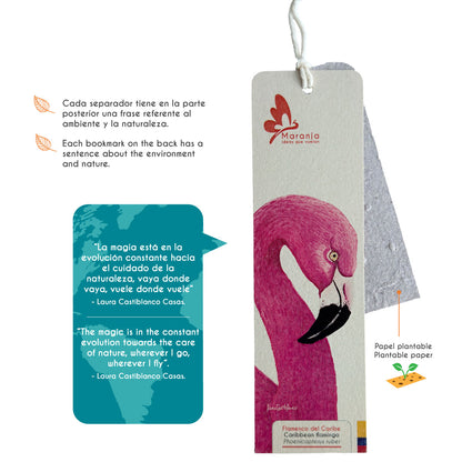 Separador de libros / Marcapáginas de Flamingo