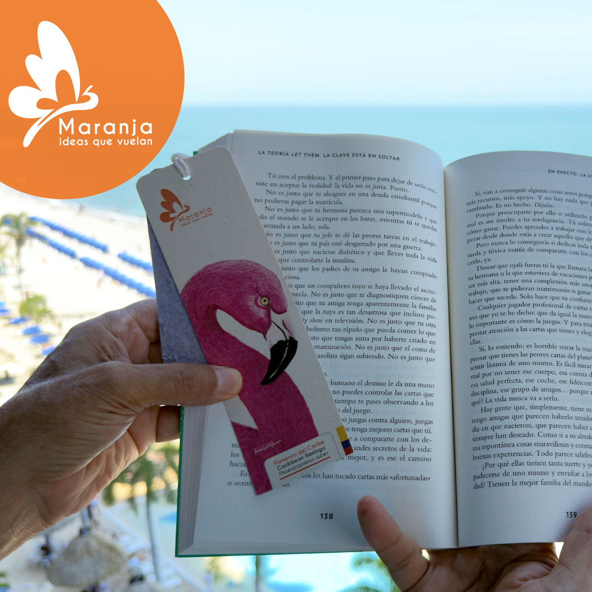 Separador de libros / Marcapáginas de Flamingo