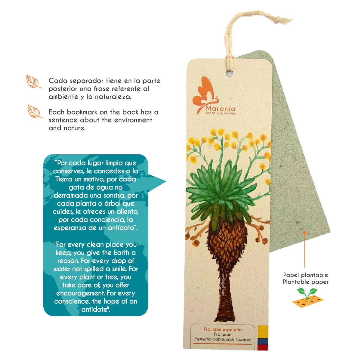 Separador de libros / Marcapáginas de Frailejón