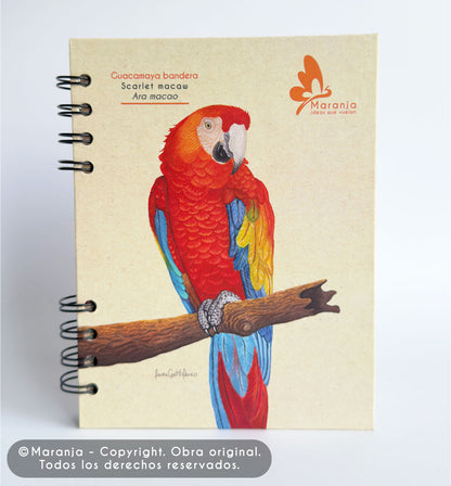 Agenda pequeña de Guacamaya + Papel plantable