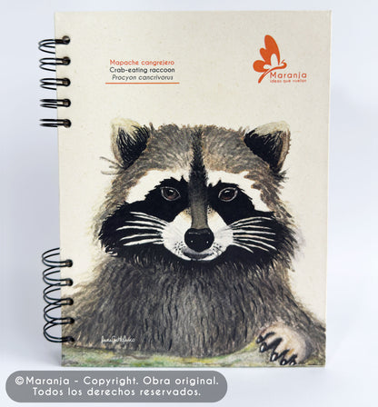 Agenda grande Mapache + Papel plantable