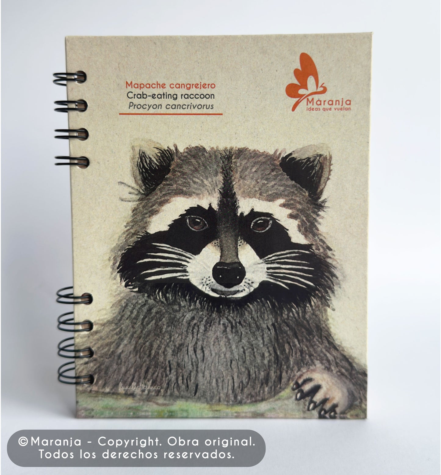 Agenda pequeña de Mapache + Papel plantable