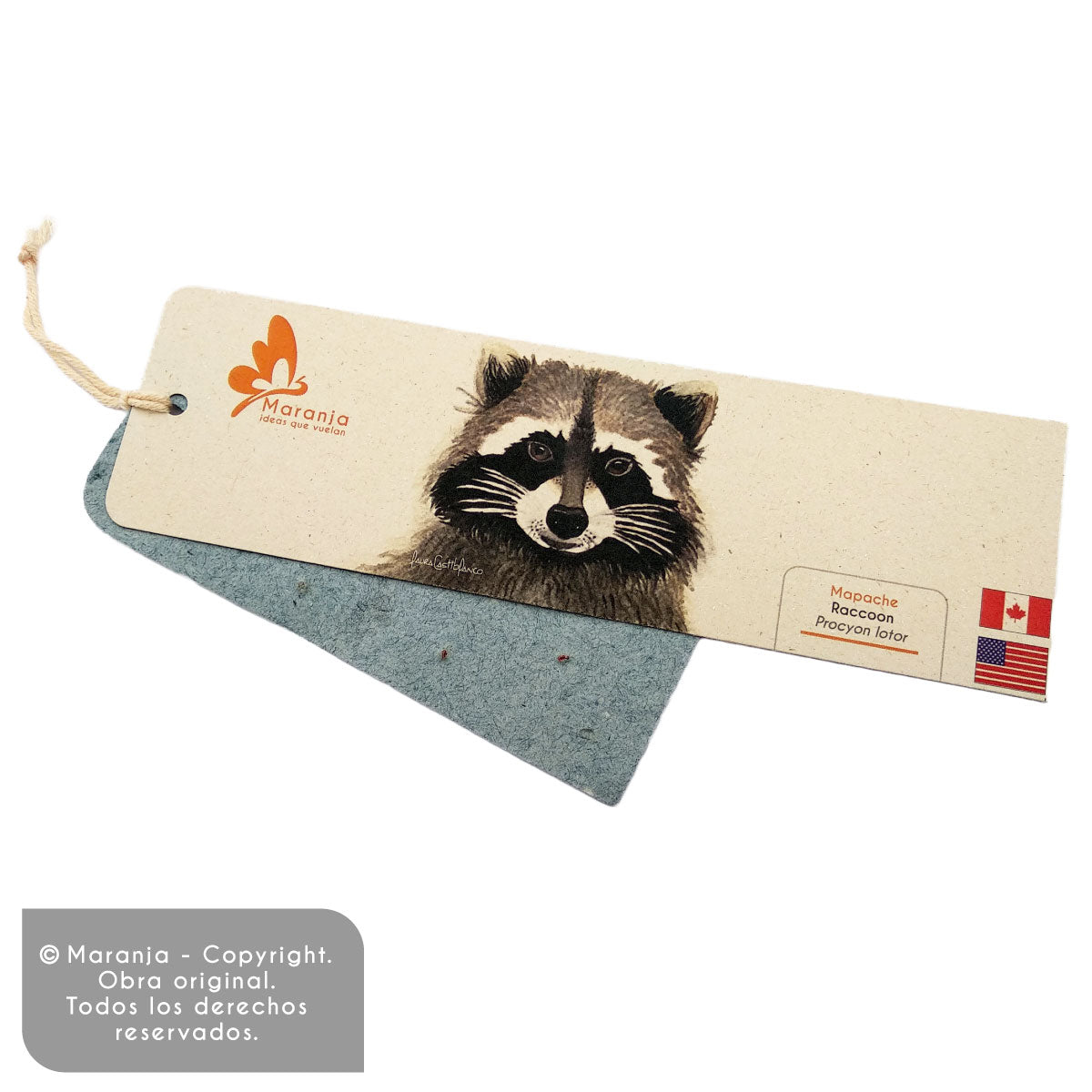 Separador de libros / Marcapáginas de Mapache