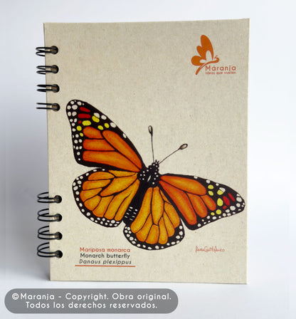 Agenda pequeña de Mariposa + Papel plantable