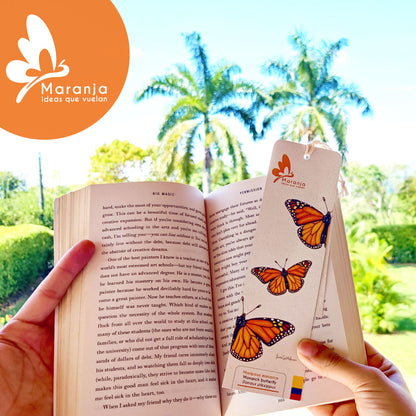 Separador de libros / Marcapáginas de Mariposa monarca