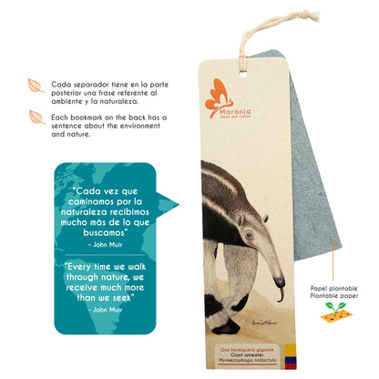 Separador de libros / Marcapáginas de Oso hormiguero