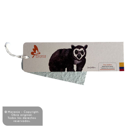 Separador de libros / Marcapáginas de Oso andino u Oso de anteojos