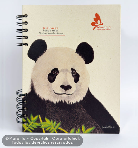 Agenda grande Oso panda + Papel plantable
