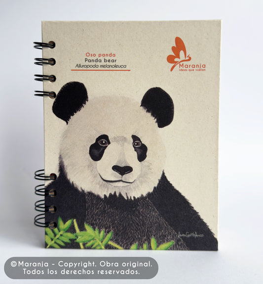 Agenda pequeña de Oso panda + Papel plantable