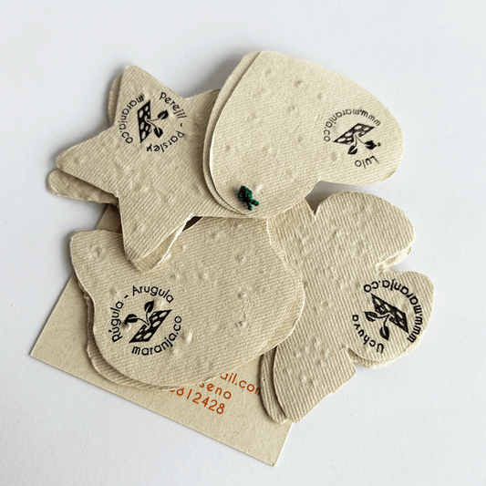 Papel plantable figuras x8 unds.