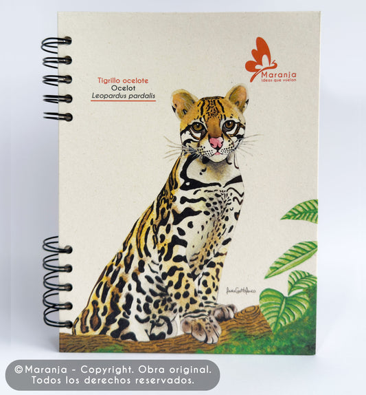 Agenda grande Tigrillo ocelote + Papel plantable