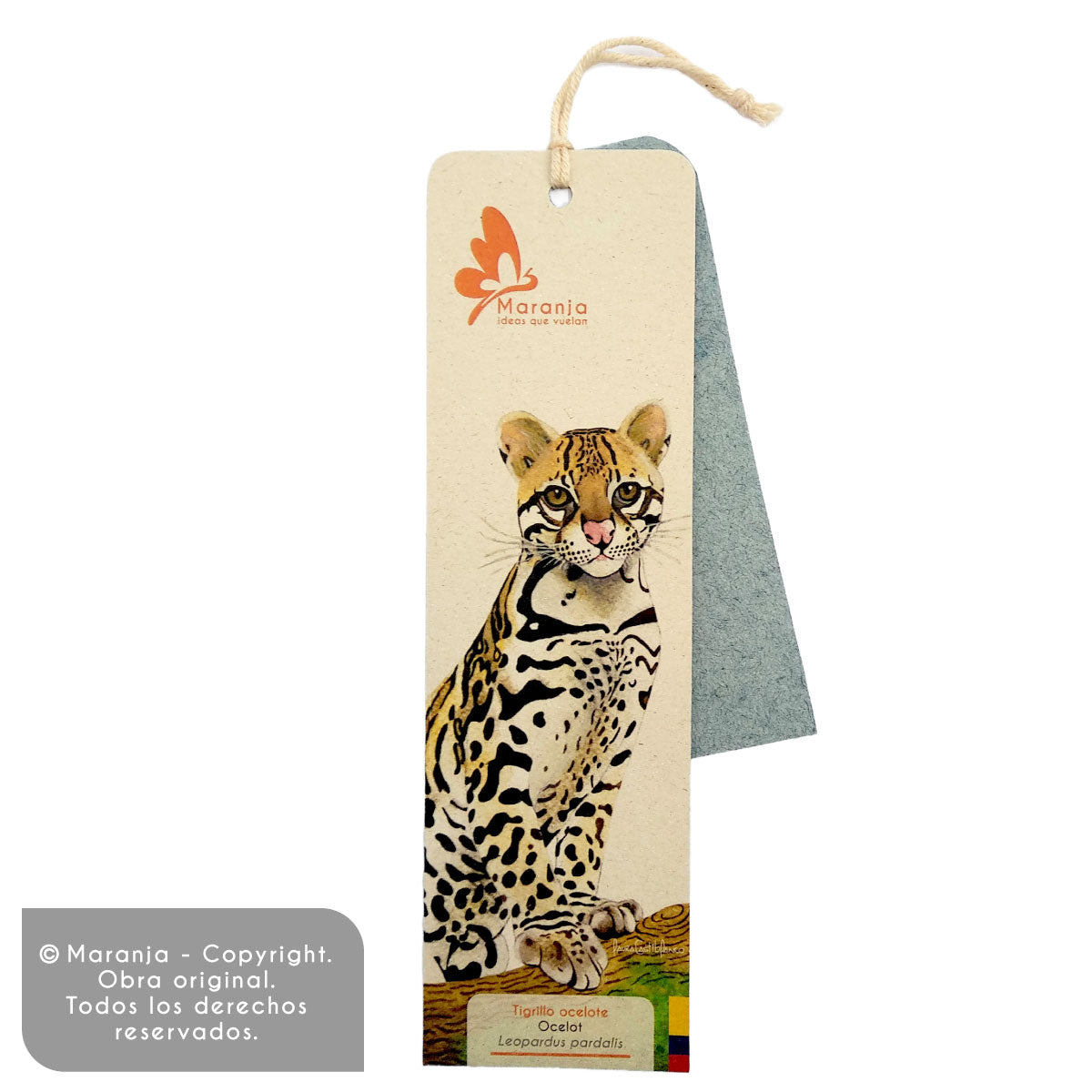 Separador de libros / Marcapáginas de Tigrillo Ocelote