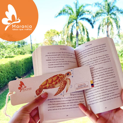 Separador de libros / Marcapáginas de Tortuga carey
