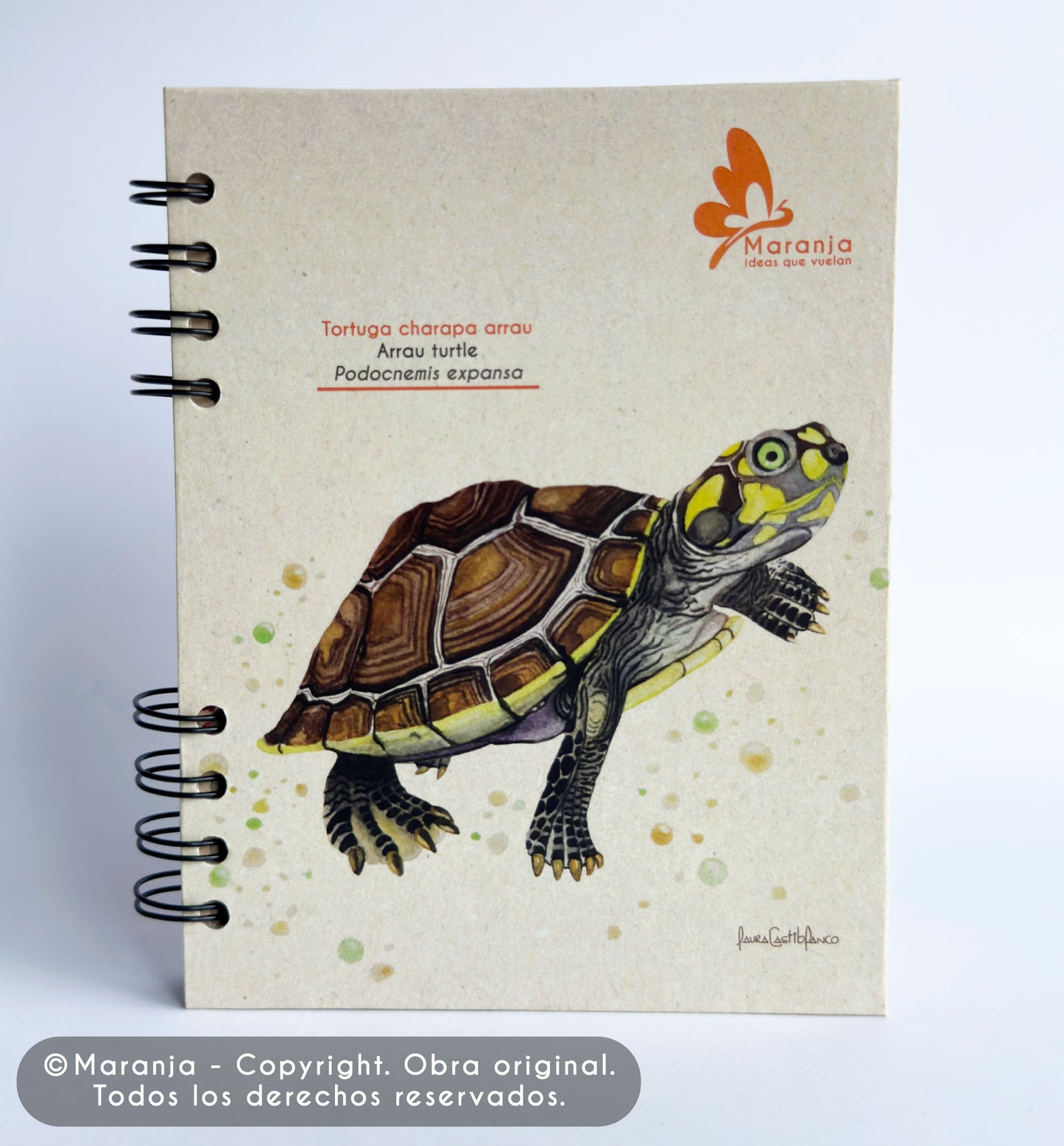 Agenda pequeña de Tortuga charapa + Papel plantable